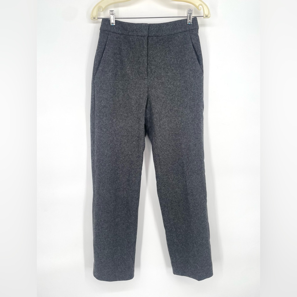 J. Crew Mario Bellucci Italian Wool Fabric Gray Straight Leg Classic Pants